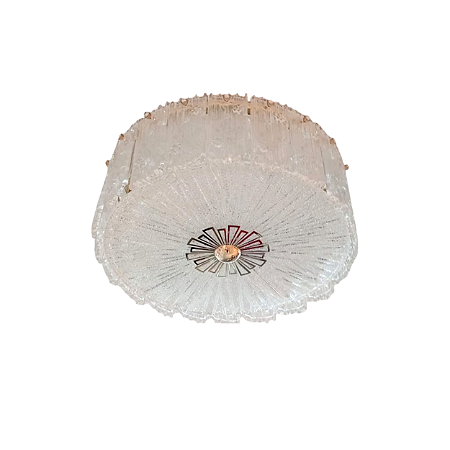 Plafon LED 45W 17x37cm Vidro e Metal Dourado Sindora DCX01620