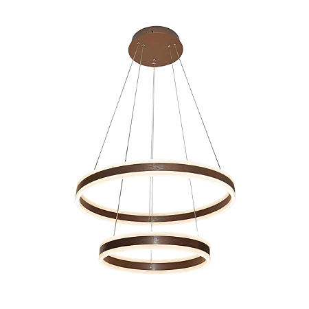 Pendente Luz Direta e Indireta LED 60x40cm Marrom Sindora DCD03001