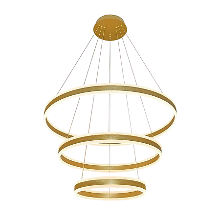Pendente Luz Direta e Indireta LED 80x60x40cm Dourado Sindora DCD03004