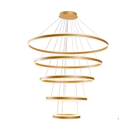 Pendente Luz Direta e Indireta LED 120x40cm Dourado Sindora DCD03021