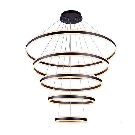 Pendente Luz Direta e Indireta LED 120x40cm Preto Sindora DCD03063