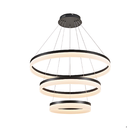 Pendente Luz Direta LED 113W 3000K 80x60x40cm Preto Sindora DCD03006
