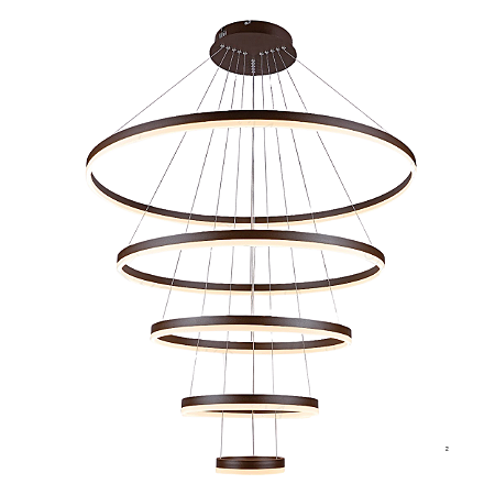 Pendente Luz Direta LED 188W 3000K 100x20cm Marrom Sindora DCD03092