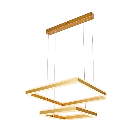 Pendente Luz Direta e Indireta LED 60x40cm Dourado Sindora DCD03045