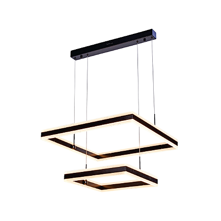 Pendente Luz Direta e Indireta LED 60x40cm Preto Sindora DCD03047