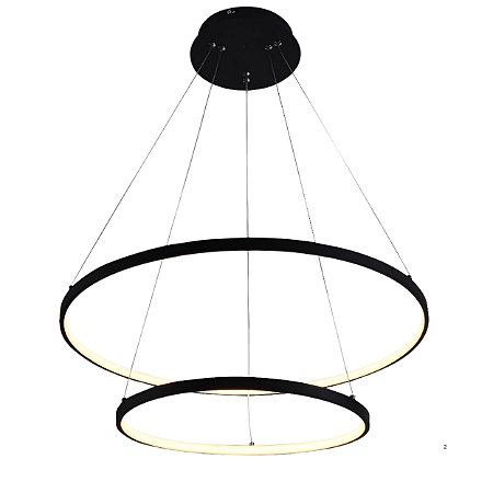 Pendente LED 45W 3000K 60x40cm Alumínio Preto Sindora DCD015070