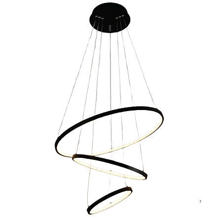 Pendente LED 48W 60x40x25cm Alumínio Preto Sindora DCD015084