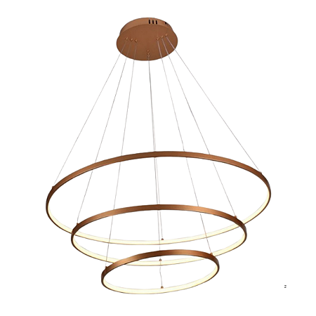 Pendente LED 90W 80x60x40cm Alumínio Dourado Fosco Sindora DCD015002