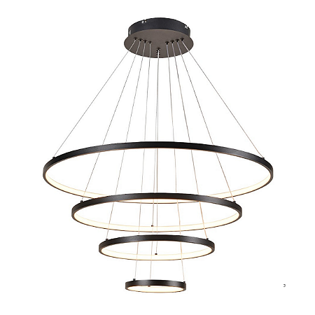 Pendente LED 125W 80x20cm Alumínio Preto Sindora DCD03012