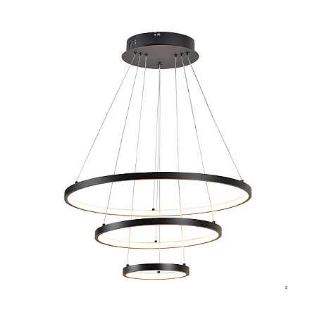 Pendente LED 76W 60x20cm Metal Preto Sindora QD05472