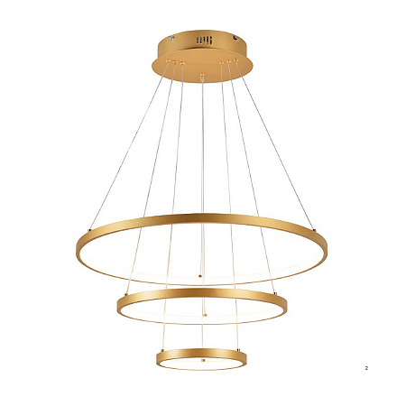 Pendente LED 76W 60x20cm Metal Dourado Sindora QD05471