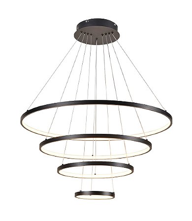 Pendente LED 127W 80x20cm Alumínio Preto Sindora QD05312