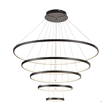 Pendente LED 190W 100x20cm Alumínio Preto Sindora QD05314