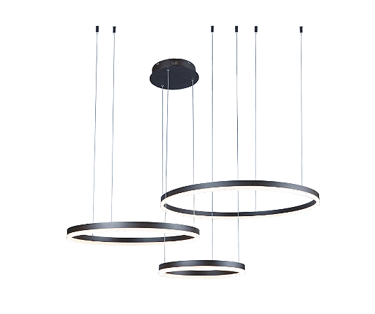 Pendente Luz Direta LED 80x60x40cm Alumínio Preto Sindora QD05349