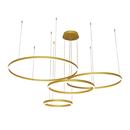 Pendente Luz Direta LED 100x40cm Alumínio Dourado Sindora QD05350