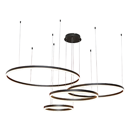 Pendente Luz Direta LED 100x40cm Alumínio Preto Sindora QD05351