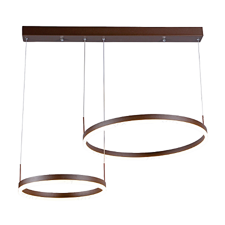 Pendente Luz Direta LED 60x40cm Alumínio Marrom Sindora DCD03108