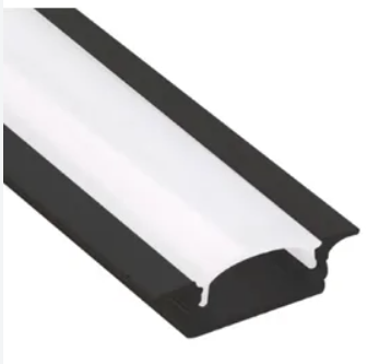 Perfil de Embutir 30x10MM 2M Preto GSG PE03