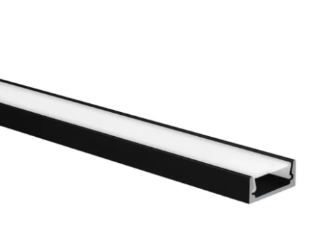 Perfil de Sobrepor 17x07MM 2M Preto GSG PS07