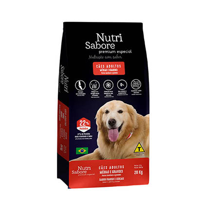 Ração Nutri Sabore Premium Especial 20kg Sobor Frango e Cereais