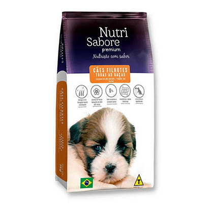Ração Nutri Sabore Premium Filhotes 10,1kg Sabor Frago e Cereais
