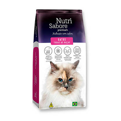 Ração Nutri Sabore Premium Gato Adulto 10,1kg Sabor Frango e Cereais