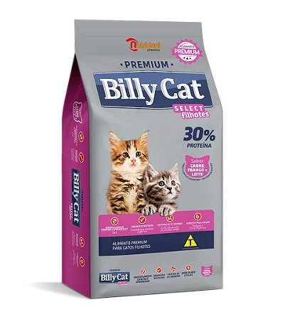 Billy Cat Select Filhotes 15Kg Sabor Carne, Frango e Leite