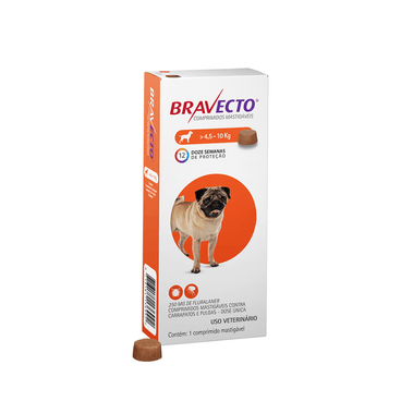 Antipulgas e Carrapatos Bravecto 4,5 a 10kg Para Cães