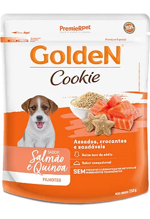 Golden Cookie Para Cães Filhote Sabor Salmão e Quinoa