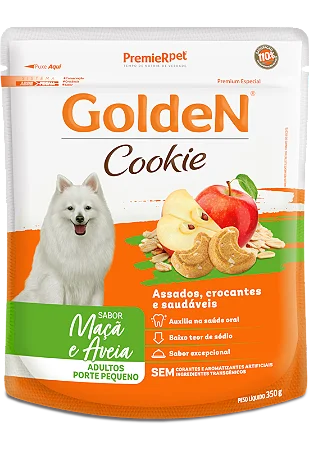 Golden Cookie Para Cães Adultos Pequeno Porte Sabor Maça e Aveia