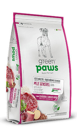 Green Paws Cães Porte Médio e Grande 12Kg Sabor Cordeiro e Batata Doce