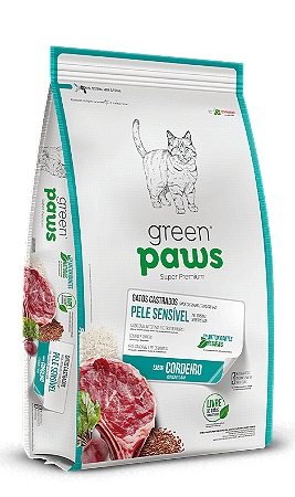 Green Paws Gatos Castrado Pele Sensível 10,1Kg Sabor Cordeiro
