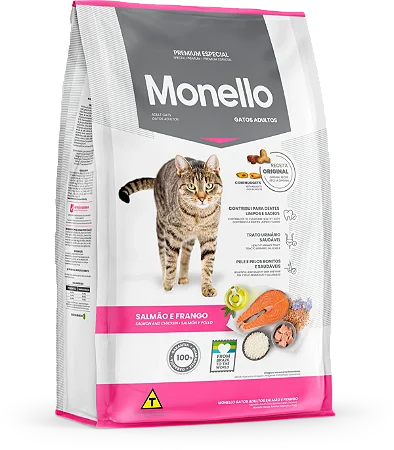 Monello Especial Gatos Adultos 15 kg Sabor Salmão e Frango