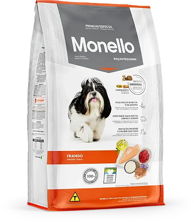 Monello Especial Cães Adultos Raças Pequenas 15Kg Sabor Frango