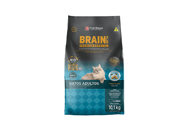 Ração Brain Plus Premium Especial Gato Adulto 10,1kg Sabor Salmão