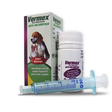 Vermífugo Líquido Oral de Amplo Espectro Para Cães e Gatos 20mL
