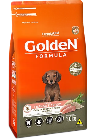 Golden Cães Filhotes Porte Pequeno 10,1Kg Sabor Frango e Arroz
