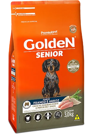 Golden Cães Adultos Sênior 10,1Kg Sabor Frango e Arroz