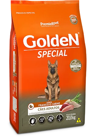 Golden Special Cães Adultos 20Kg Sabor Frango e Carne