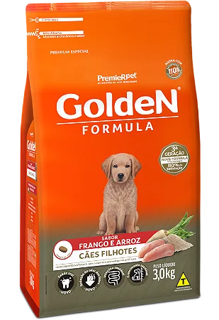 Golden Cães Filhotes 15Kg Sabor Frango e Arroz