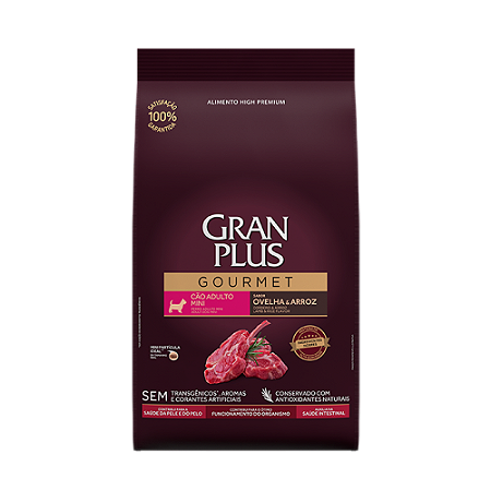 Gran Plus Gourmet Cães Adultos Porte Pequeno 10,1Kg Sabor Ovelha e Arroz