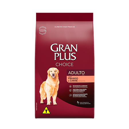 Gran Plus Choice Cães Adultos 15Kg Sabor Frango e Carne