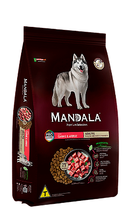 Mandala Cães Adultos Raças Médias e Grandes 20kg - Sabor Carne e Arroz