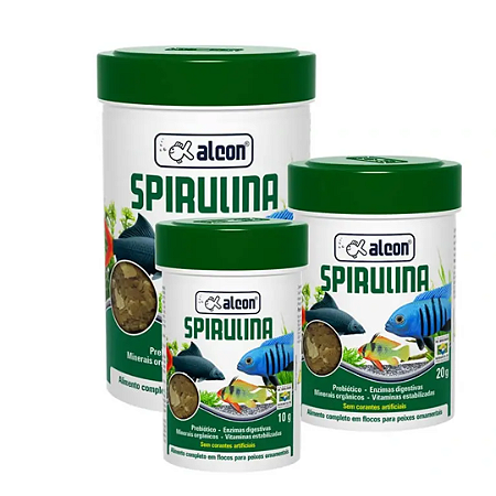 Alcon Spirulina -10g Alimento completo em flocos para peixes ornamentais