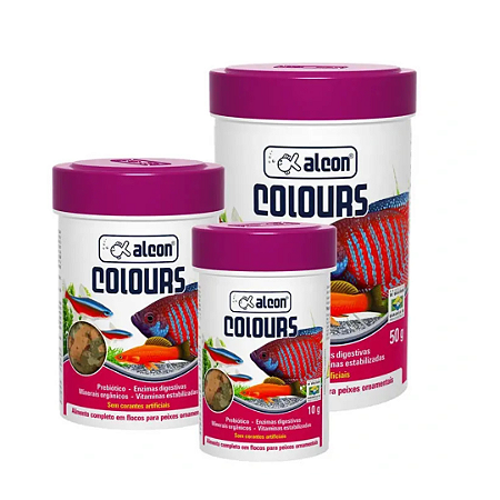 Alcon Colours - 10g Alimento completo em flocos para peixes ornamentais