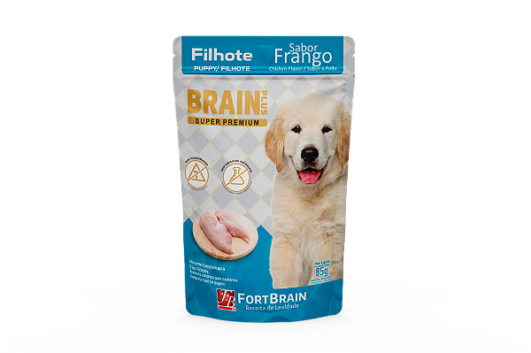 Sachê para Cães Filhotes Brain Plus Super Premium 85g - Sabor Frango