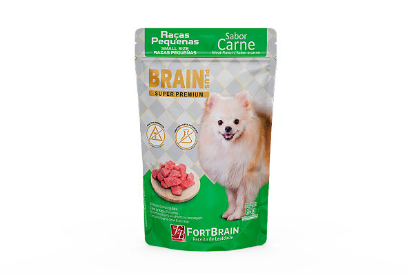 Sachê para Cães Adultos Porte Pequeno Brain Plus Super Premium 85g - Sabor Carne