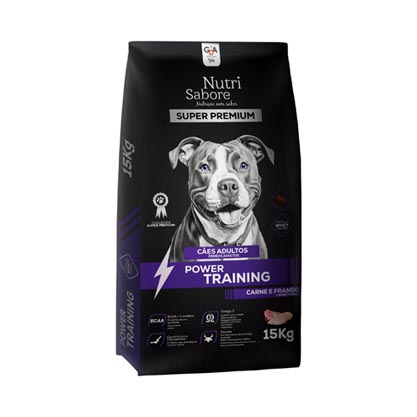 Ração Nutri Sabore Super Premium Power Training 15kg - Sabor Carne e Frango