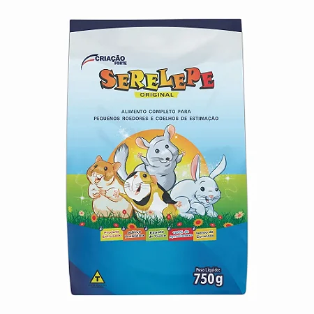 Serelepe - Alimento Completo para Pequenos Roedores e Coelhos de Estimação 750g