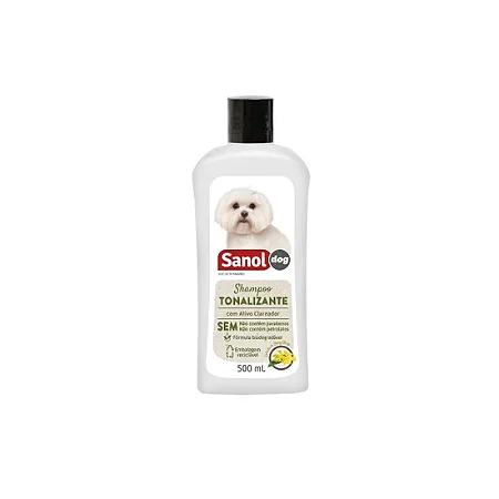Shampoo Tonalizante Pelos Claros Sanol Dog 500ml